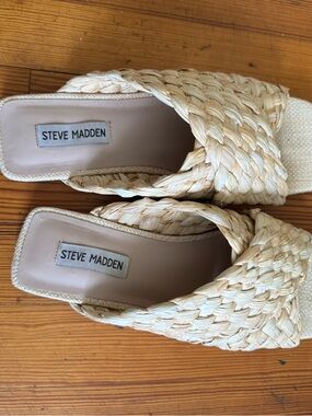 Steve Madden Braided Natural Slide Mules